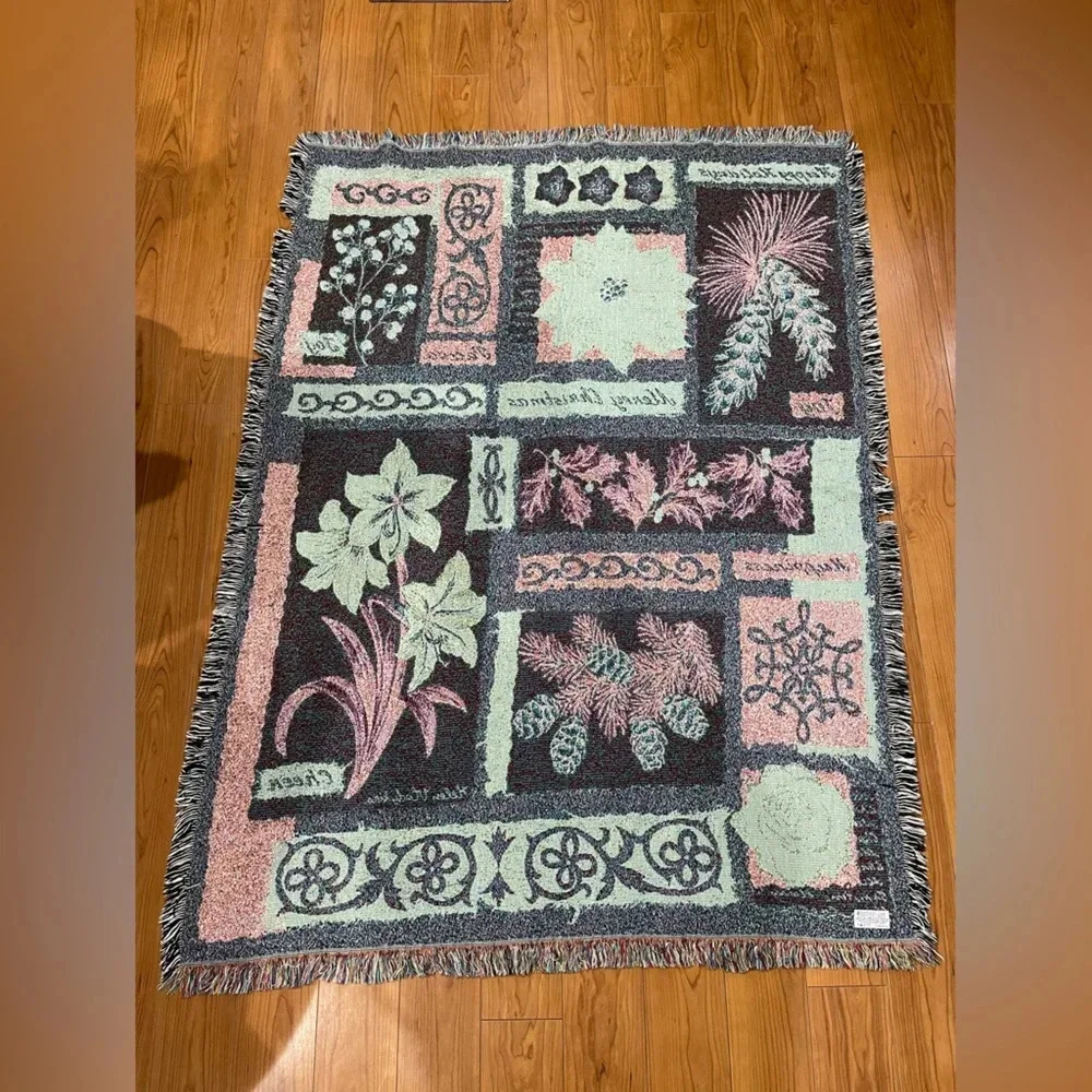 Pure Country Weavers Christmas Collage Ruth Levinson Cotton Throw Blanket 63x50